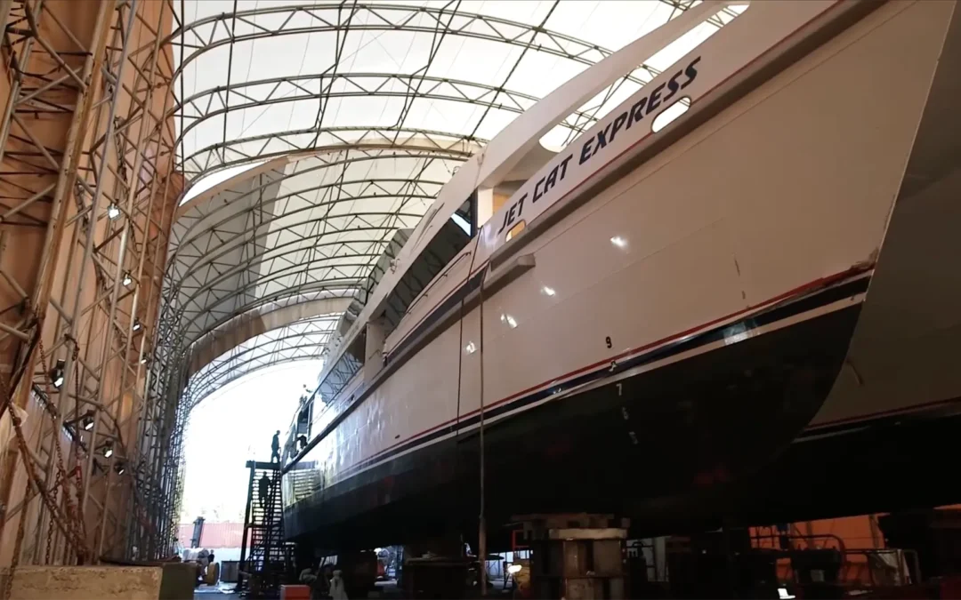 Big Top Protects Nichols Boat Builders