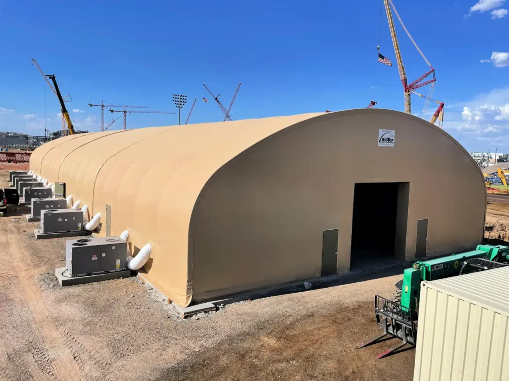 fabric buildings for construction maintenance